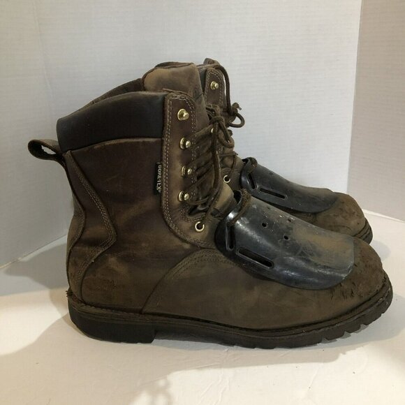 Danner Mens Size 13 Brown Leather 8” Quarry 2.0 AT GTX Steel Toe Logger Boots - Picture 10 of 16